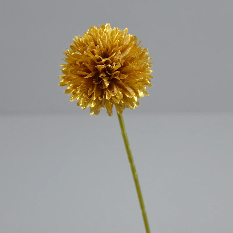 Hot Sale Artificial Single Chrysanthemum Branch Silk Marigold Ball PingPong Artificial Flowers Bulk Cake Wedding DecorDIY