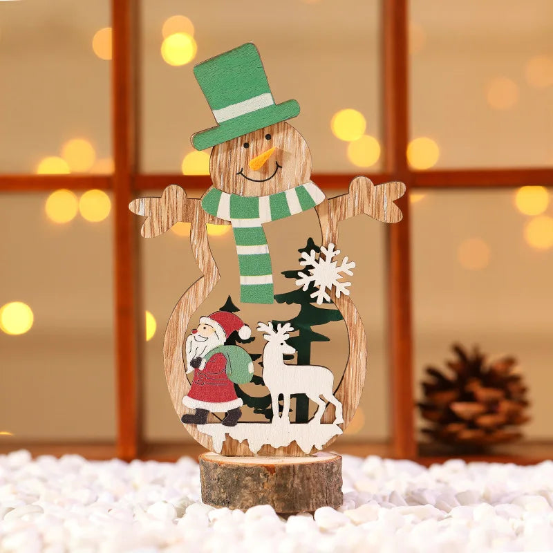 Manufacture Wooden Christmas Tree Indoor Christmas Decoration Xmas Gifts Table Centerpiece Wood Xmas Tree Decor