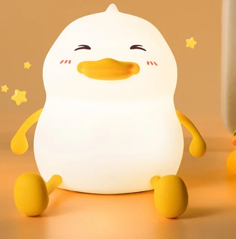 Cute Duck Design Led Night Light Silicone Cartoon Lamp Rechargeable Patting Lamp Children Night Light Kid Bedroom Decor Gifts