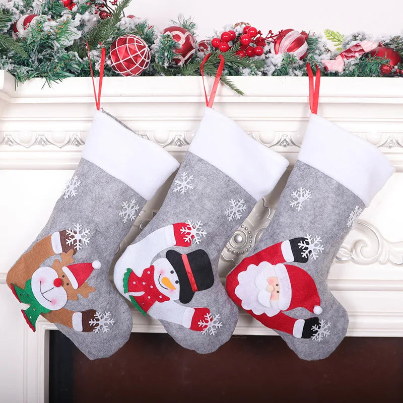 LED Christmas Ornaments & Stockings Set Holiday Family Party Home Decor; Christmas Decoration Supplies for Xmas Tree