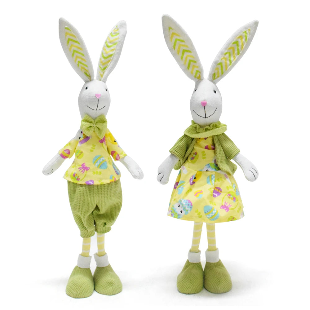 23 Inch Handmade Easter Day Party Home Ornament Rabbits Stuffed Doll Gifts Standing Green Cute Easter Bunny Decorations