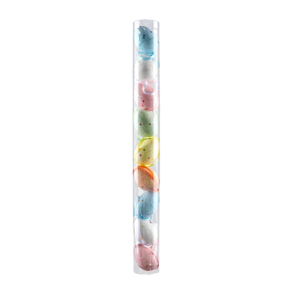 3*4cm/7 Color Options Colorful Barreled Easter Eggs Set Ornaments Foam Easter Egg Kit Gift Festival Easter Decoration