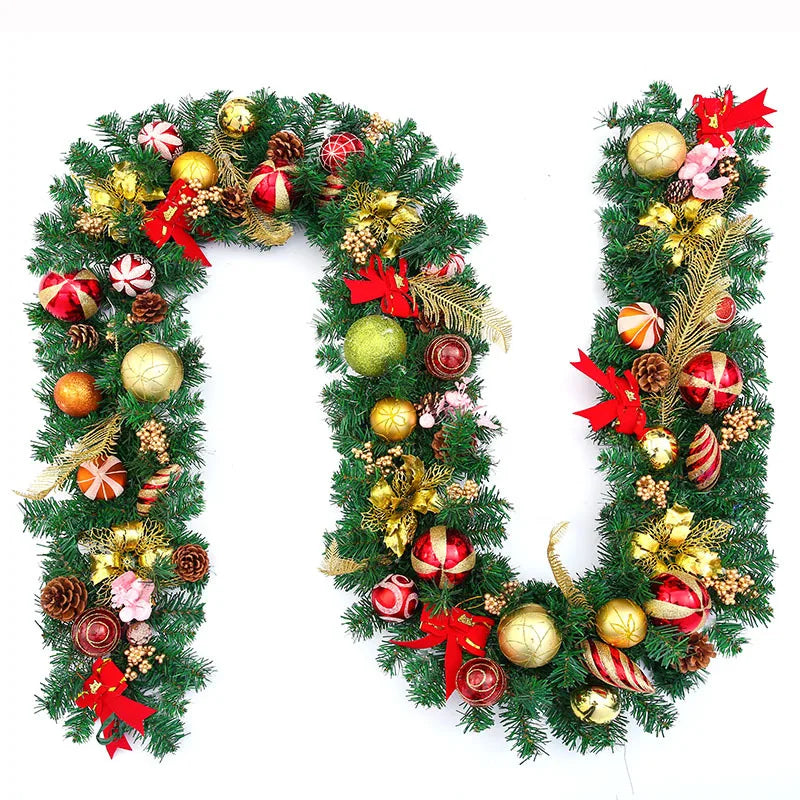 Christmas Decorations Garland Rattan Preserved Flowers red yellow
