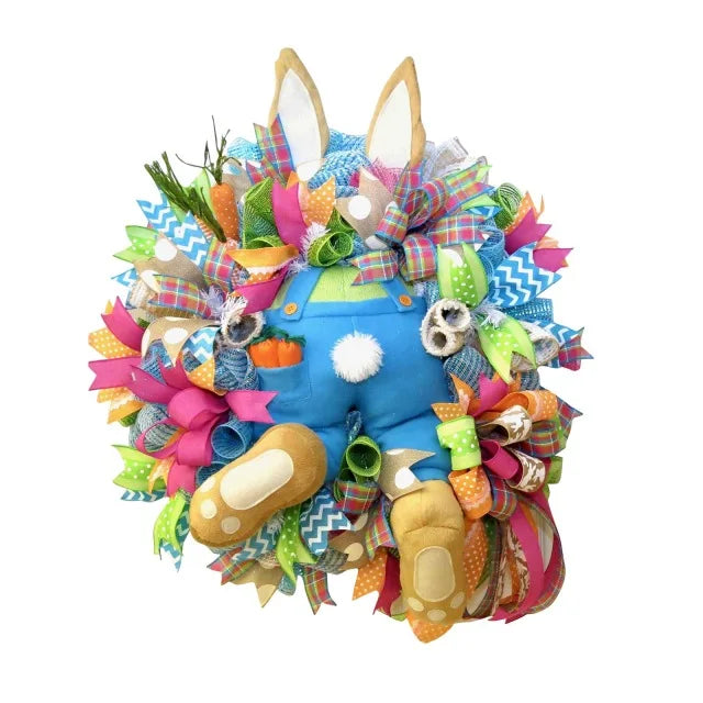 Dropship Easter Bunny Butt Thief With Ears Wreath Cute Cartoon Bunny Shape Ornaments Room Decoration