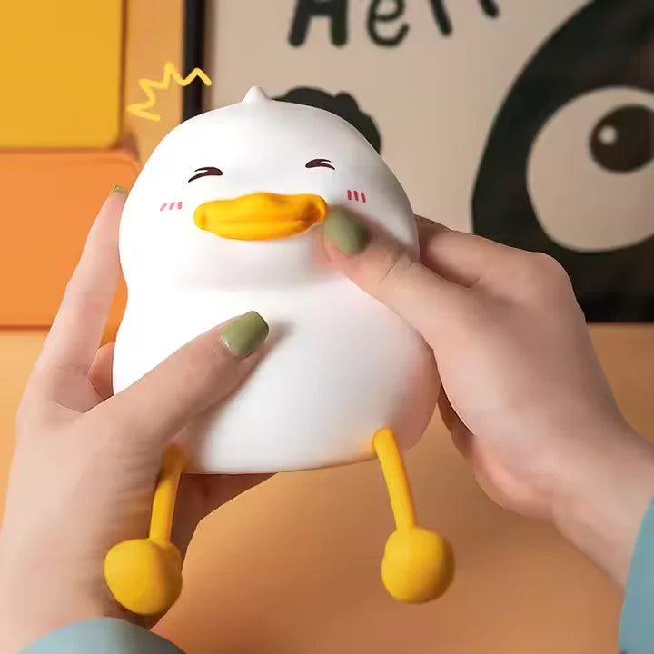 Cute Duck Design Led Night Light Silicone Cartoon Lamp Rechargeable Patting Lamp Children Night Light Kid Bedroom Decor Gifts