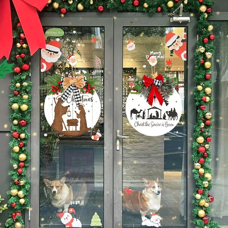 Handmade Creative Wooden Garment Shape Christmas Decoration Home Wall Hanging Door Shopping Mall Window Hotel Scene Layout