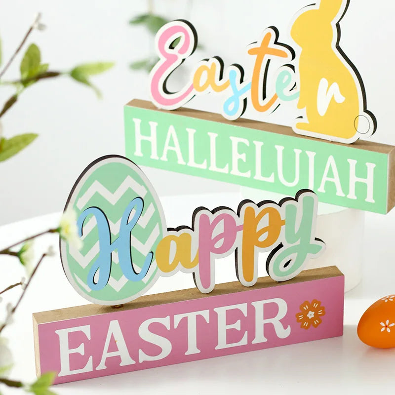 Easter Decorations Spring Wooden Rabbit Egg Crafts and Home or Party Decorations for Home Decor
