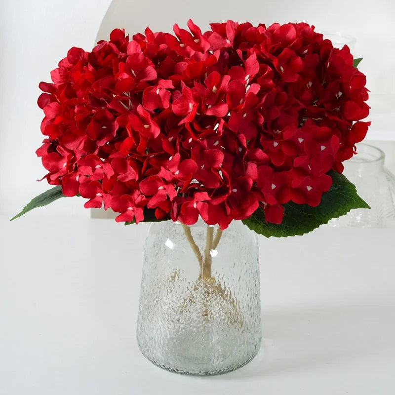High Single Artificial Hydrangea Flower Stem Wedding Other Events Artificial Flowers Real Touch White Hydrangea