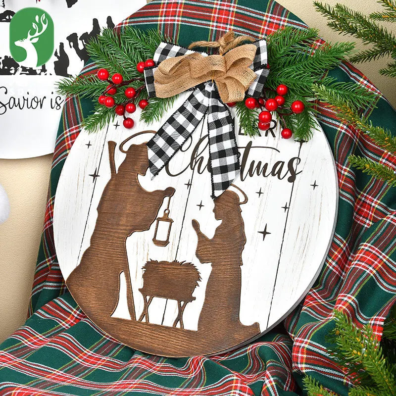 Handmade Creative Wooden Garment Shape Christmas Decoration Home Wall Hanging Door Shopping Mall Window Hotel Scene Layout