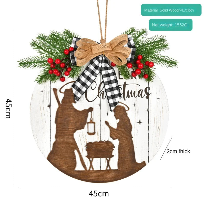 Handmade Creative Wooden Garment Shape Christmas Decoration Home Wall Hanging Door Shopping Mall Window Hotel Scene Layout