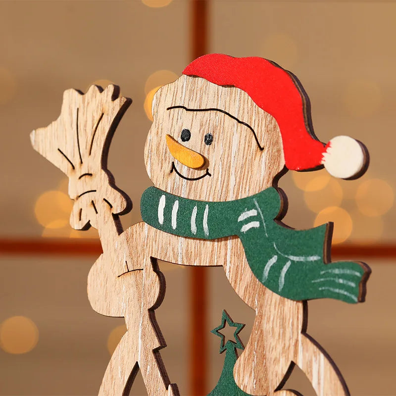 Manufacture Wooden Christmas Tree Indoor Christmas Decoration Xmas Gifts Table Centerpiece Wood Xmas Tree Decor