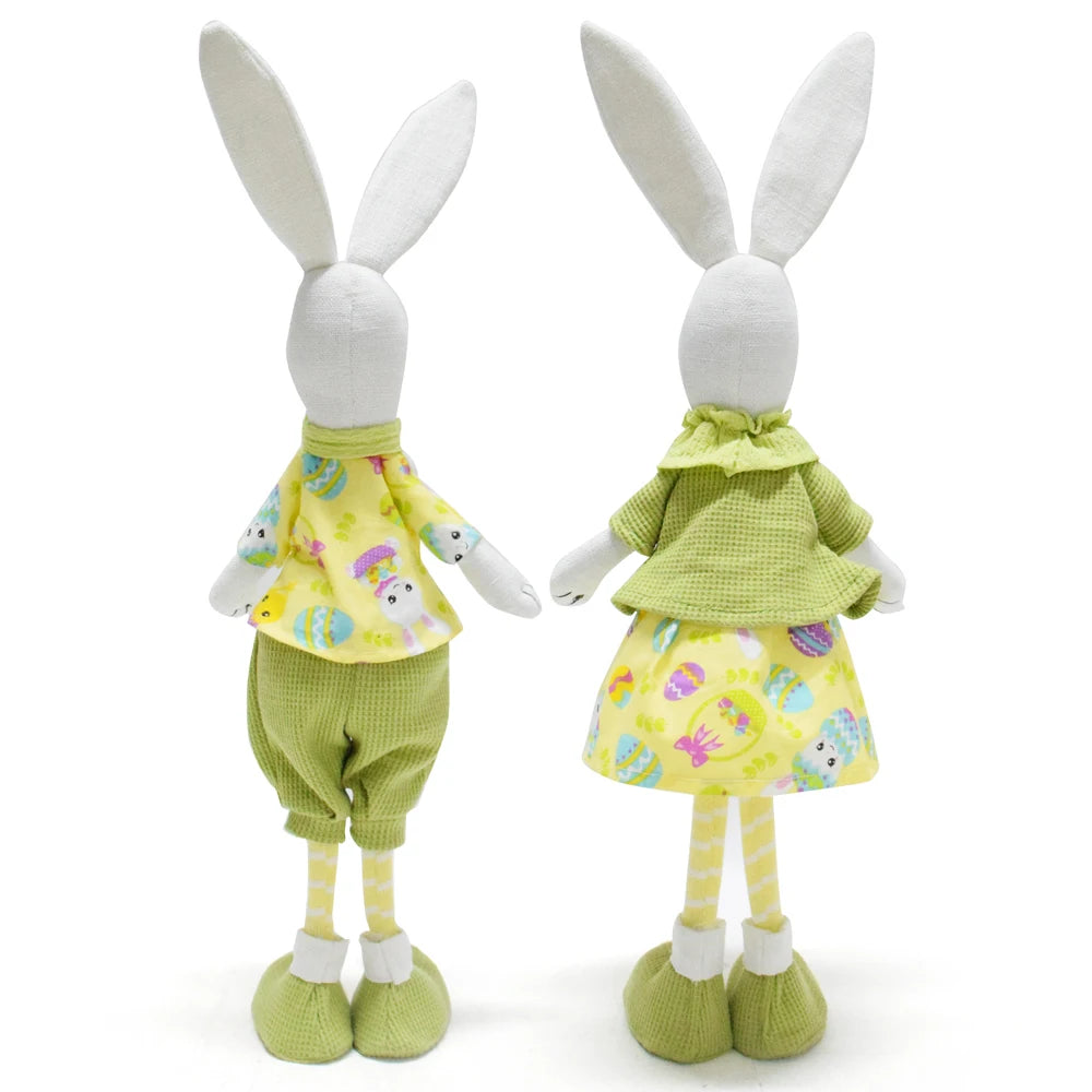 23 Inch Handmade Easter Day Party Home Ornament Rabbits Stuffed Doll Gifts Standing Green Cute Easter Bunny Decorations