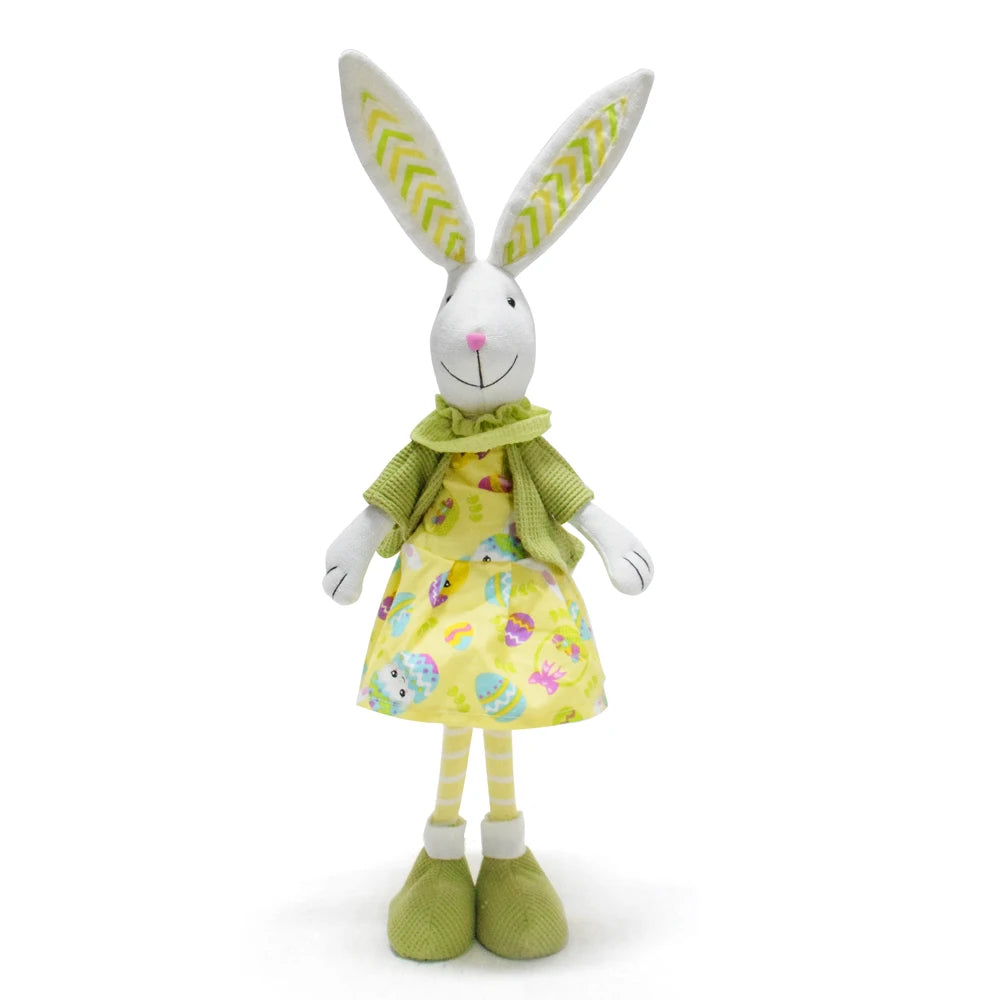 23 Inch Handmade Easter Day Party Home Ornament Rabbits Stuffed Doll Gifts Standing Green Cute Easter Bunny Decorations