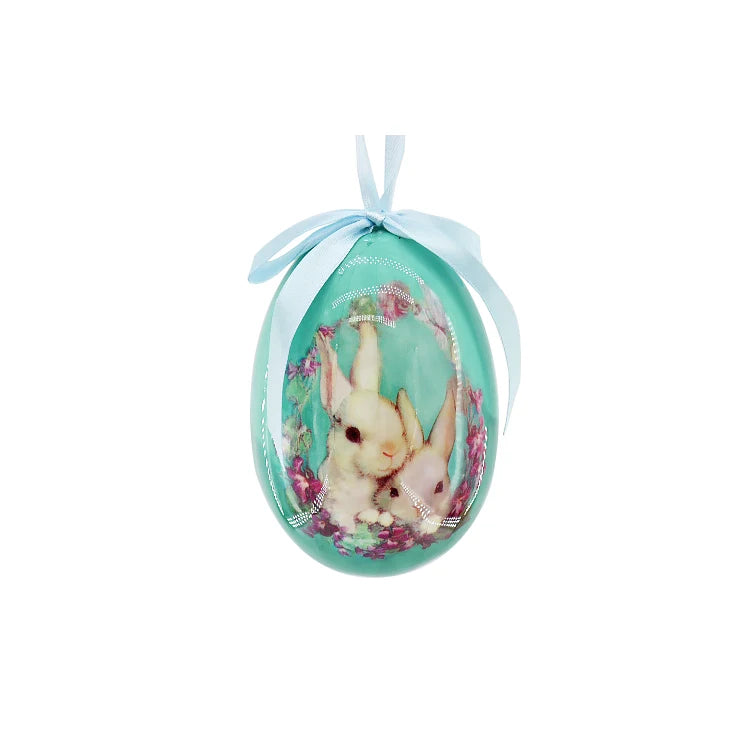 Customized Rabbit Pattern Mini Easter Egg Ornaments Polyfoam Crafts for Easter Home Decorations Party Decorations