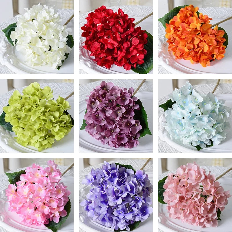 High Single Artificial Hydrangea Flower Stem Wedding Other Events Artificial Flowers Real Touch White Hydrangea