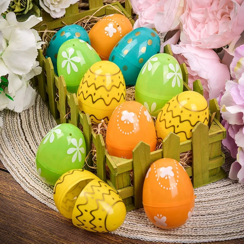EAGLEGIFTS Happy Easter Decor Pink White Eggs Flowers Kids Gift Set Easter Decorative Ornament for Home Decoration