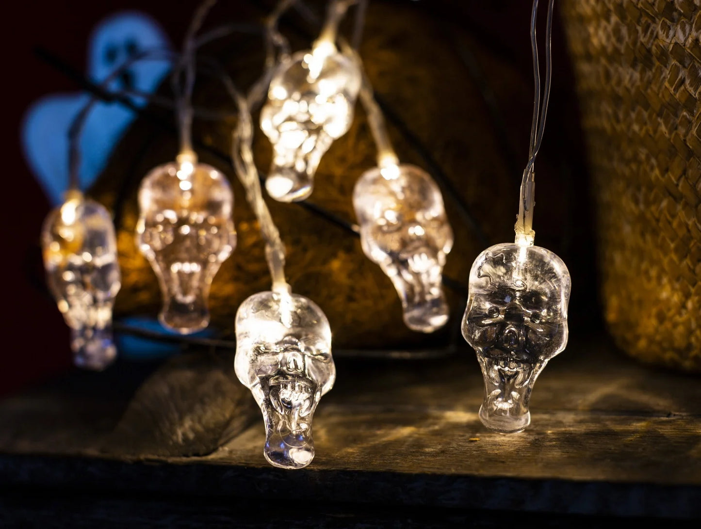 Acrylic Cadena De Lamparas Cheap Spider Gnomes Lighted Halloween Gnomes Ghost Light String fairy Halloween