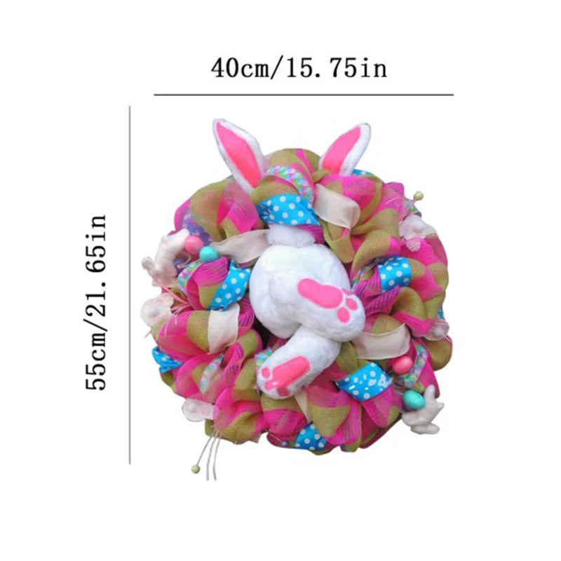 Easter Bunny Ornament Wreath Easter Egg Carrot Decoration 2023 Hot Sale Home Window Party