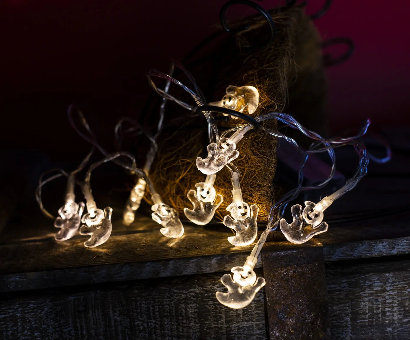 Acrylic Cadena De Lamparas Cheap Spider Gnomes Lighted Halloween Gnomes Ghost Light String fairy Halloween