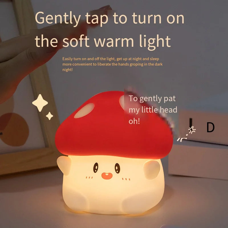 Creative Mushroom Night Light Bedroom Mother and Baby Companion Bedhead Atmosphere Patting Light Girl and Child Birthday Gifts