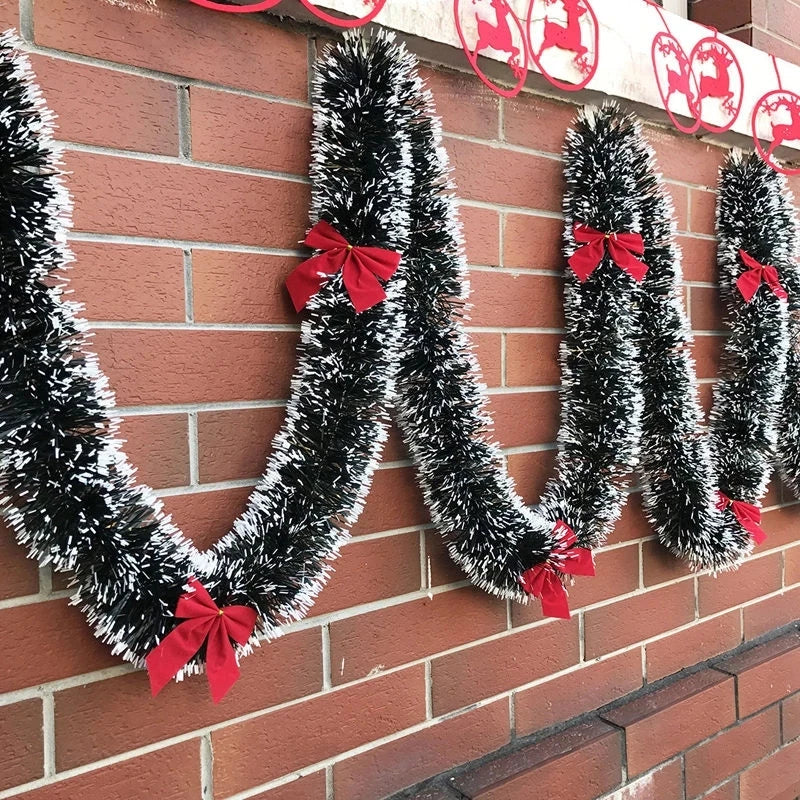 Christmas Wreath Family Party Wall Door Decorations Christmas Tree Ornaments Metal Ribbon Bows Party Supplies