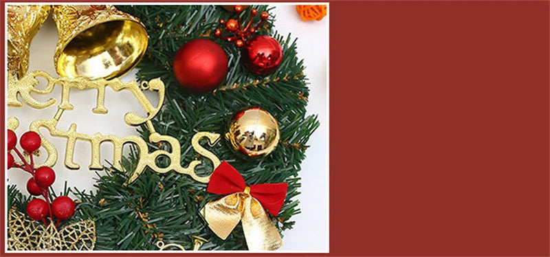 Christmas wreath door decoration details