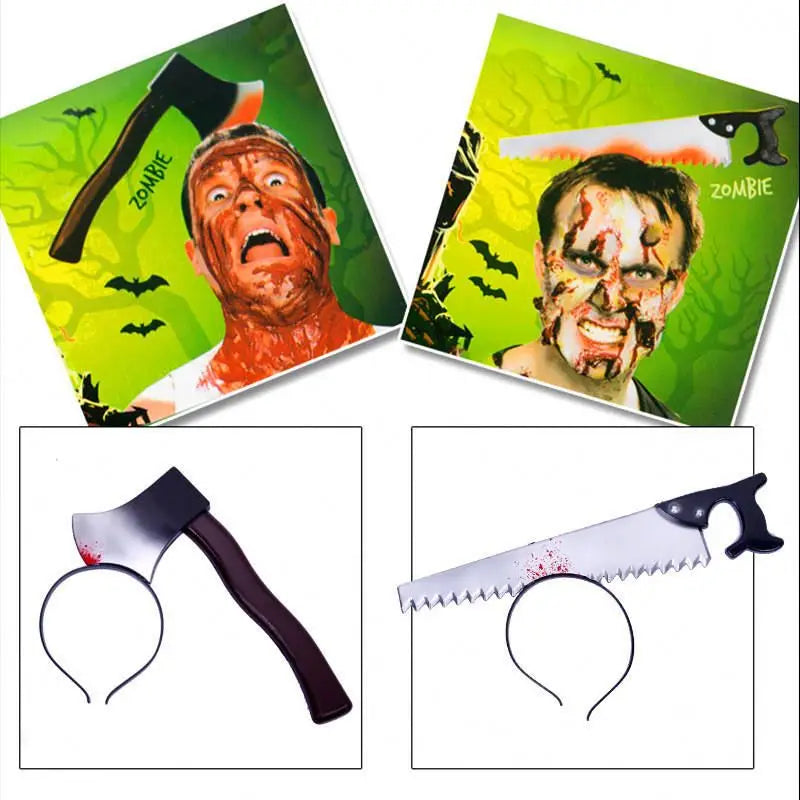 Plastic Halloween Headband Decoration Outdoor Horror Prop Customization Simulation Modern Party Decoration Zombie Adult Outdoor