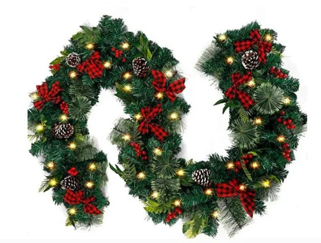 Christmas Decorations Garland Rattan Preserved Flowers no light