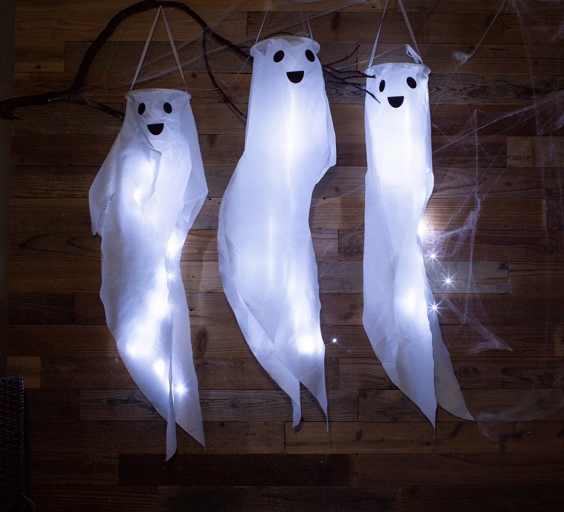 Set 3 Floating Ghosts Are Cute Home Decor Hanging Light Halloween Decoration