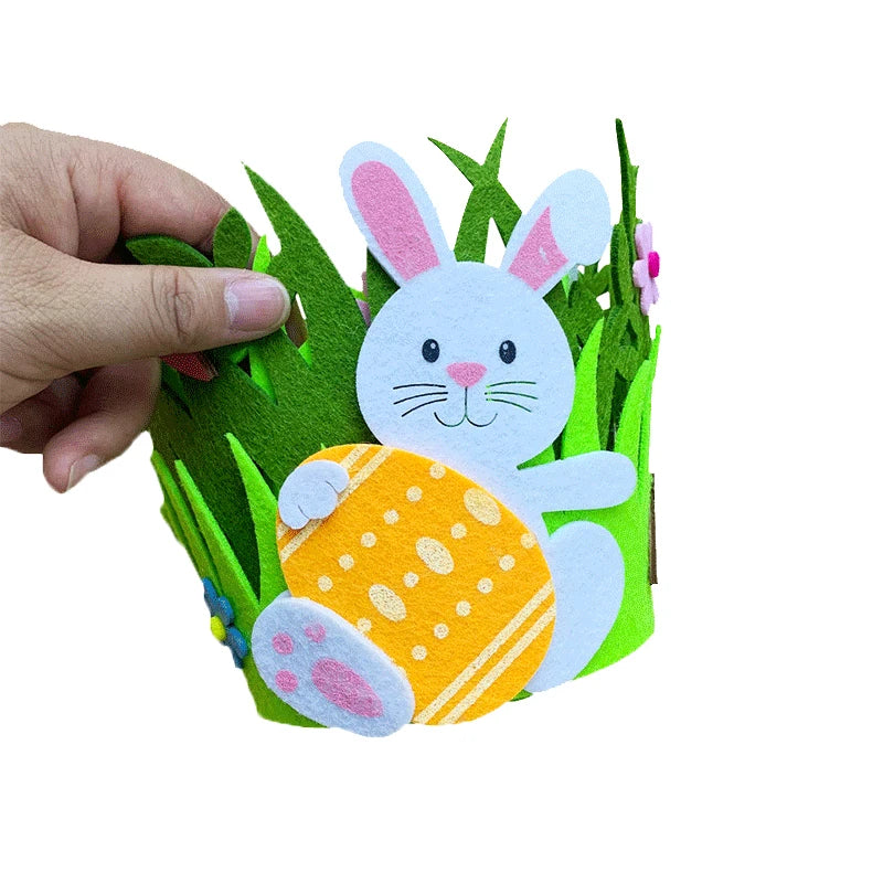 Easter Felt Basket for Kids Easter Egg Hunting Party Favors Easter Bucket