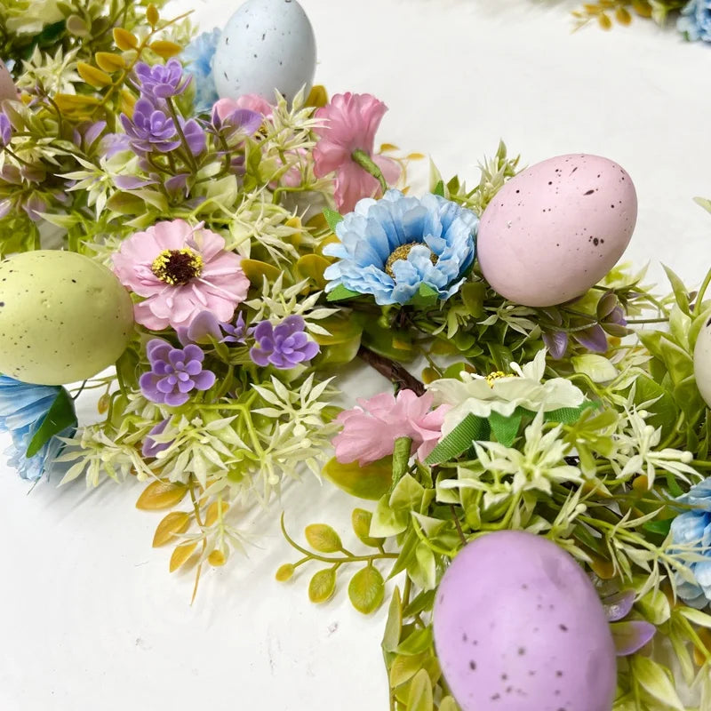 Artificial Vines Easter Garlands Mixed Colorful Flowers Easter Garlands for Front Door and Home Wall Decoration