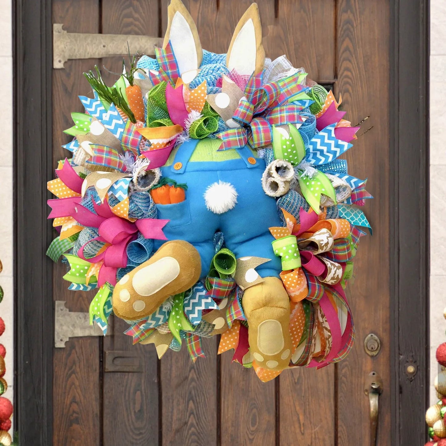 Dropship Easter Bunny Butt Thief With Ears Wreath Cute Cartoon Bunny Shape Ornaments Room Decoration