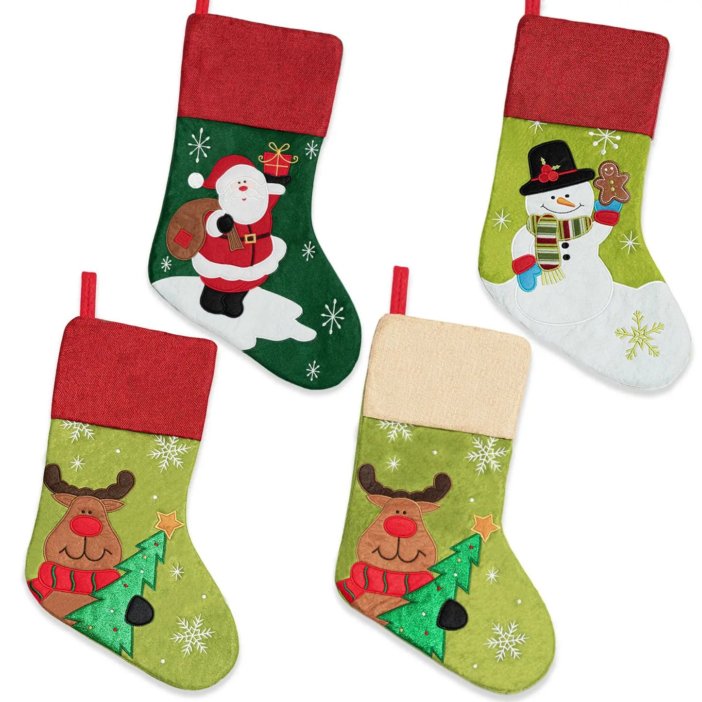 Cross-Border New Stock Christmas Decorations Sock-Shaped Santa Claus Gift & Candy Bags Tree Ornaments