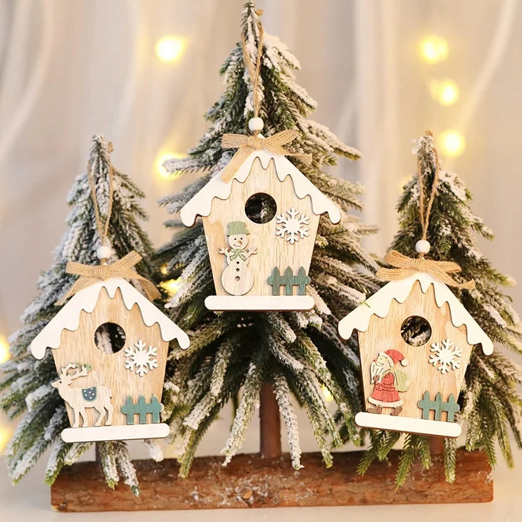 High Quality Wholesale Christmas Hanging Outdoor Decorations Wooden Christmas Decorations