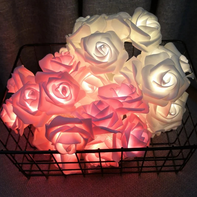 Customized LED Indoor Light Chain Decoration Wedding Fairy Rose String Light for Valentine