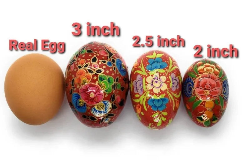 Hand Painted Wooden Easter Eggs, Decorative Hand Painted Vintage Wooden Easter Eggs