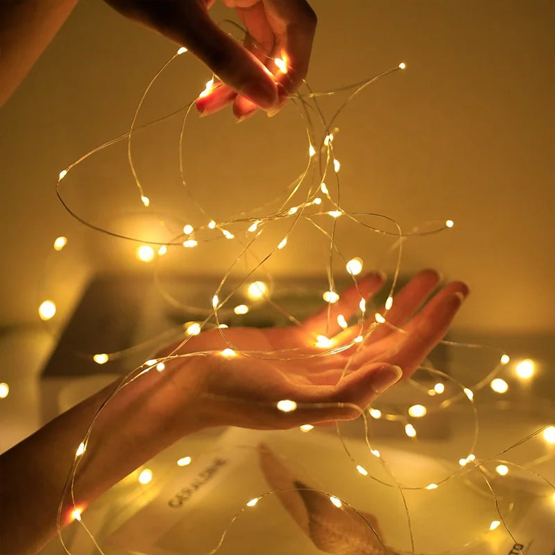 Indoor Gift Box Decorative Christmas Lighting Magic Led fairy String Lights 1m Flash Mini Copper Wire fairy Lights