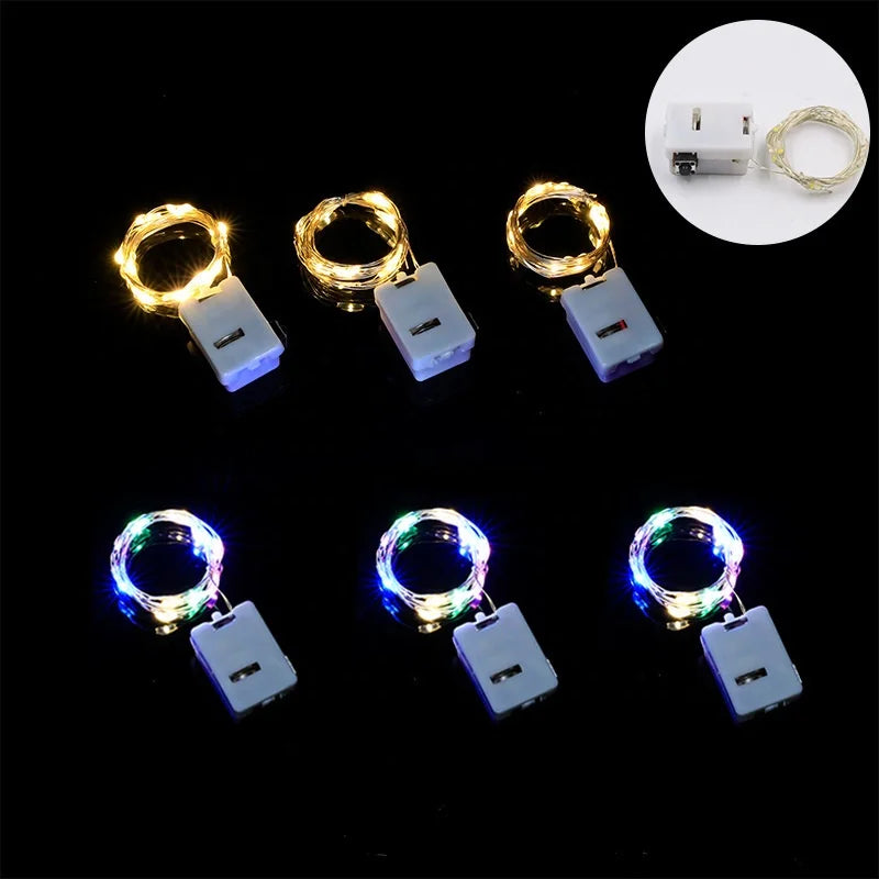 Indoor Gift Box Decorative Christmas Lighting Magic Led fairy String Lights 1m Flash Mini Copper Wire fairy Lights