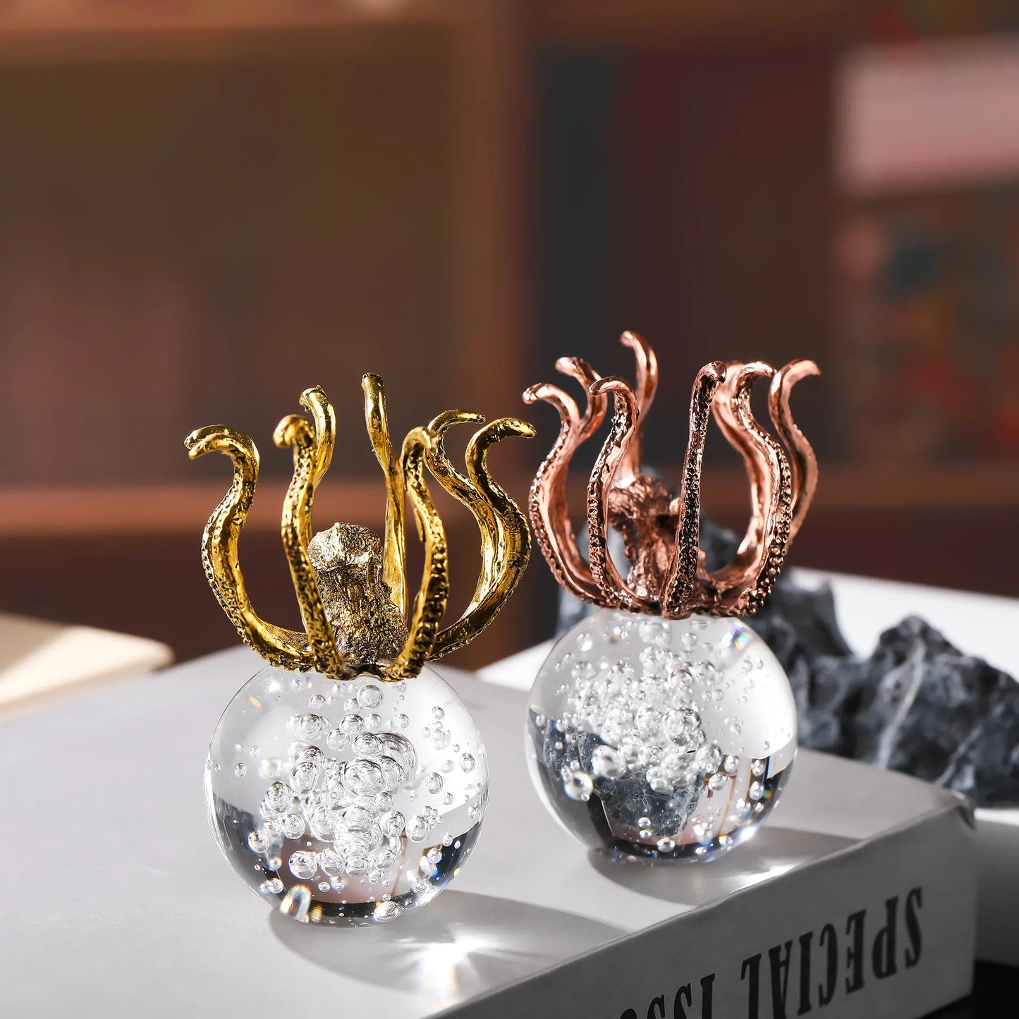 Crystal Octopus Home Decoration Office Crafts Exquisite Ornaments Holiday Crystal Gifts Home Decorations