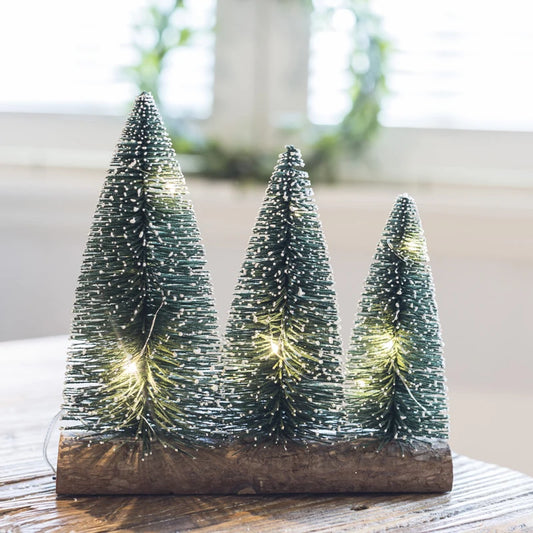 Wood Christmas Tree Led Light 3 Tree Small Wooden Christmas Needle Tree with Led Lights Included