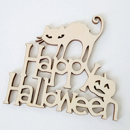 Mini wooden Halloween ghost decorations for children, low-priced wooden hanging ghost shaped decorations