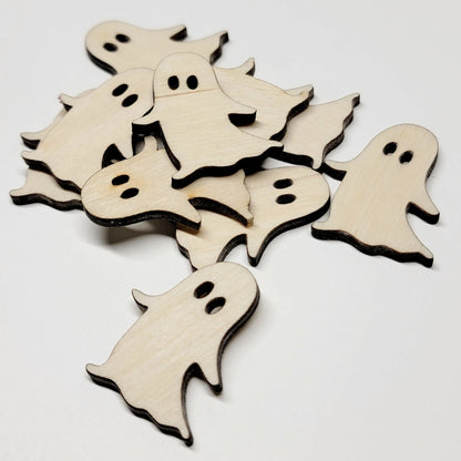 Mini wooden Halloween ghost decorations for children, low-priced wooden hanging ghost shaped decorations