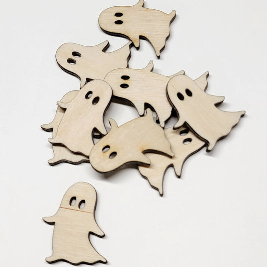 Mini wooden Halloween ghost decorations for children, low-priced wooden hanging ghost shaped decorations