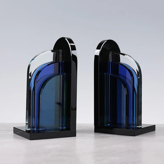 Creative, luxurious, simple, blue crystal, irregular Bookends, model room, fashionable, modern home, book support, decorative ornaments