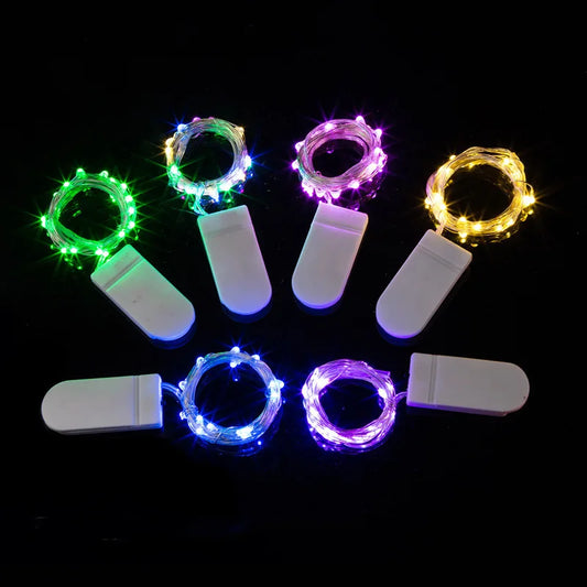 Battery Operated CR2032 Twinkle Mini LEDs Copper Silver Wire 10 LED String fairy Light Holiday Lighting for Decorative