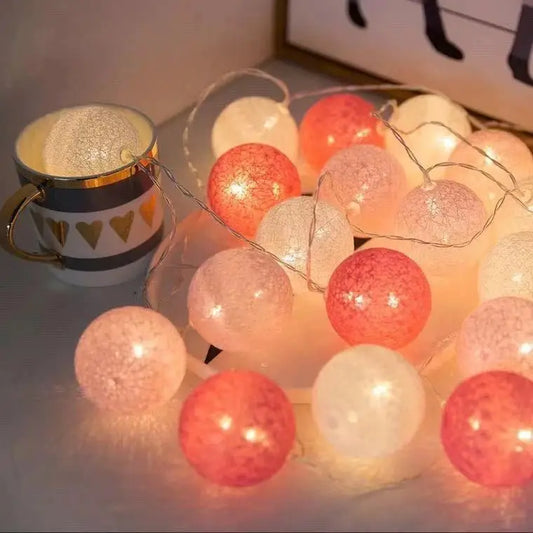 Cotton String Ball Light Teepee Decor Room Kid Children Bedroom Copper Led Lights Christmas Decorations Led Lights