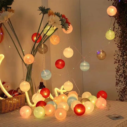 Cotton String Ball Light Teepee Decor Room Kid Children Bedroom Copper Led Lights Christmas Decorations Led Lights