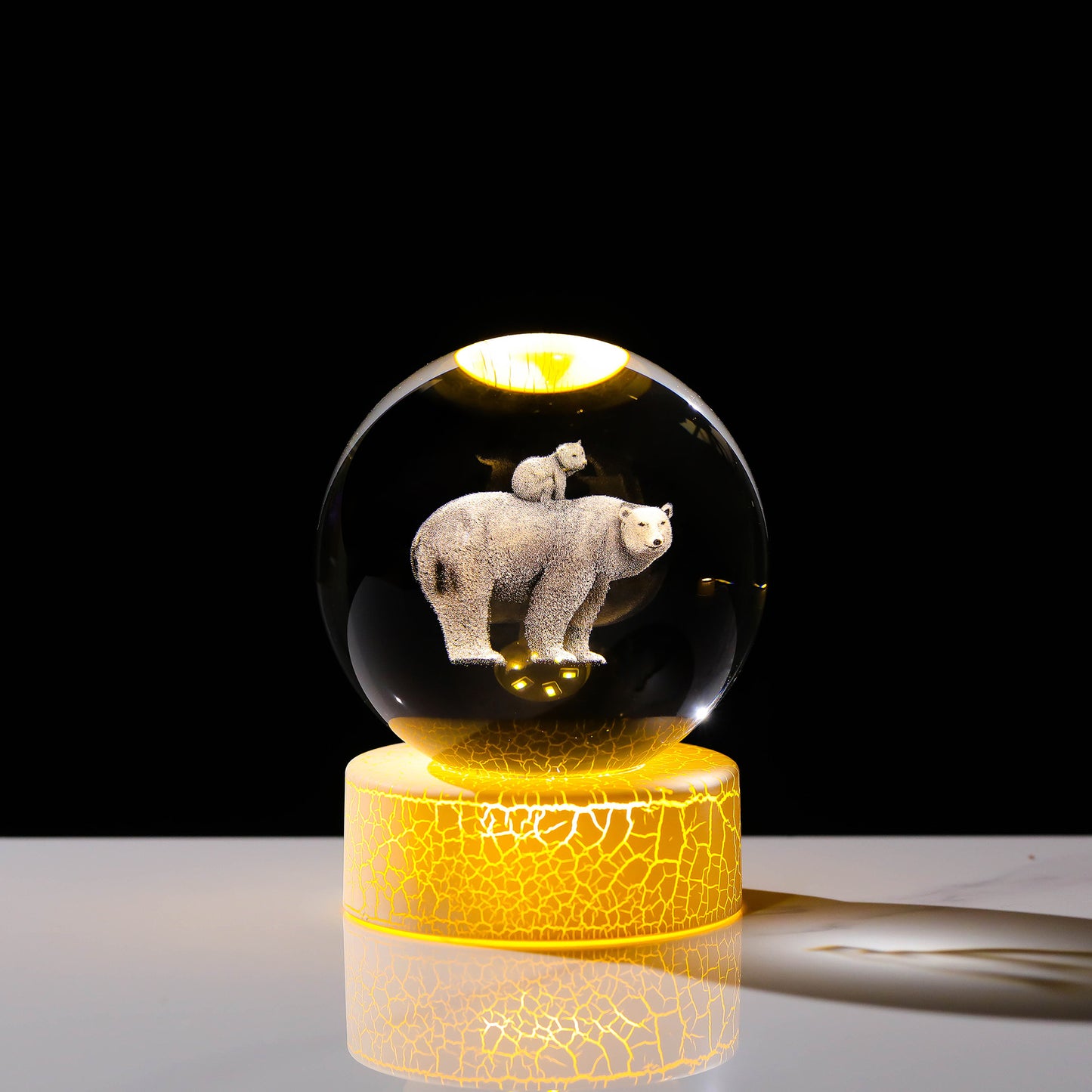 Crystal Ball Unique Style Crack Base Holiday Gift Night Light Crystal