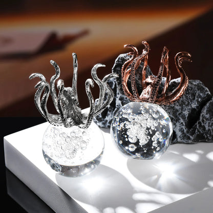 Crystal Octopus Home Decoration Office Crafts Exquisite Ornaments Holiday Crystal Gifts Home Decorations