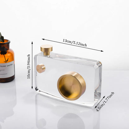 Modern light luxury minimalist crystal camera ornament, retro simple European decoration ornament, living room ornament